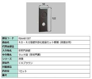 RD・RE型錠外部化粧座セット 受側 / 両開き用 部品色:CBブラウン R8AAB1387 交換用 部品 新日軽 LIXIL リクシル TOSTEM トステム