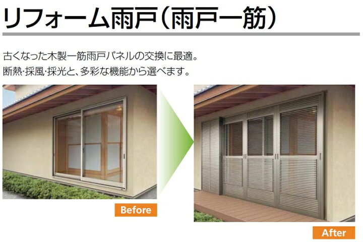楽天市場】雨戸一筋 半外付型 壁付けタイプ 枠付き 既存寸法 6660 一筋 