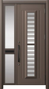 リシェント玄関ドア3 アルミ仕様 / 手動 片袖-中桟付きポスト付き_ランマなし C83N型(アルミ色) 特注 W:1,048〜1,446mm × H:1,738〜2,356mm LIXIL TOSTEM