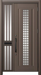 リシェント玄関ドア3 アルミ仕様 / 手動 片袖飾り-中桟付きポスト付き_ランマなし C20N型(アルミ色) 特注 W:1,037〜1,446mm × H:1,738〜2,438mm LIXIL TOSTEM