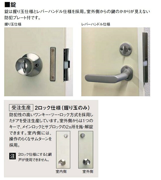 楽天市場】ロンカラーフラッシュドア ポスト・アイ付き ランマ付き 内 