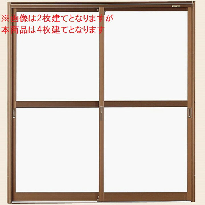 楽天市場】店舗引戸 内付型 4枚建て 中桟付き ランマなし 25622-4 W 