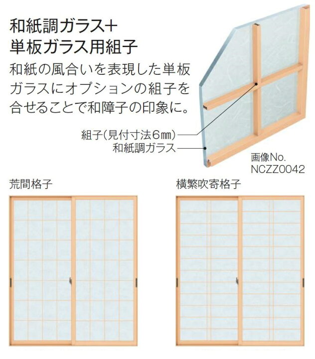 楽天市場】プラマードU 引き違い 2枚建て 単板ガラス 和紙調5mmガラス 