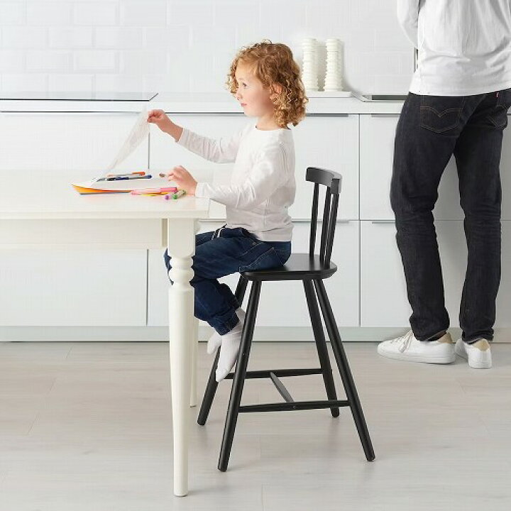 楽天市場】IKEA イケア 子供用チェア ブラック 黒 m70253536 AGAM 