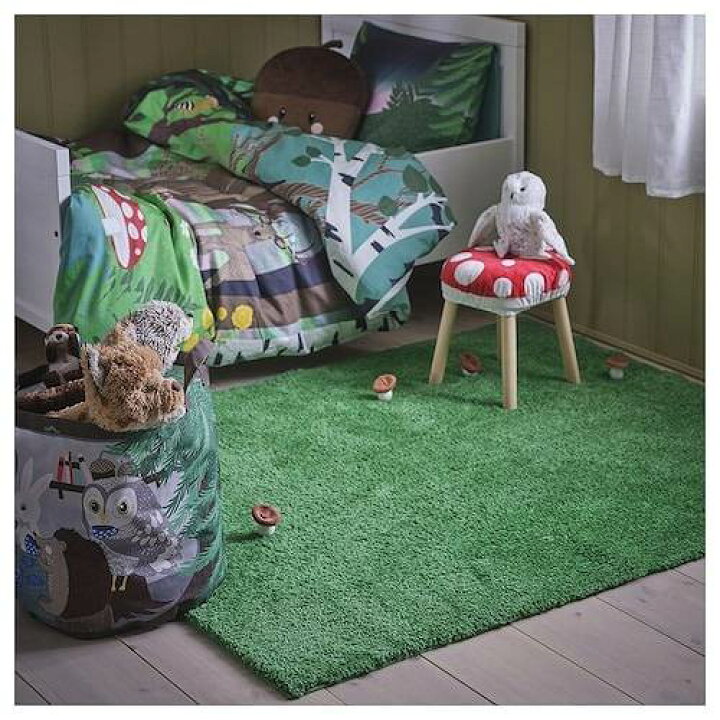 楽天市場】IKEA イケア ラグ パイル長 グリーン 133x160cm big20578279 