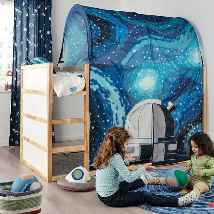 楽天市場】IKEA イケア ベッドテント 宇宙 ブルー m80554058 KURA 
