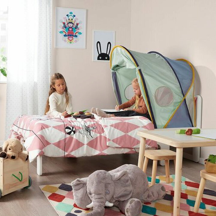 楽天市場】IKEA イケア ベッドテント ブルー グリーン 70 80 90 