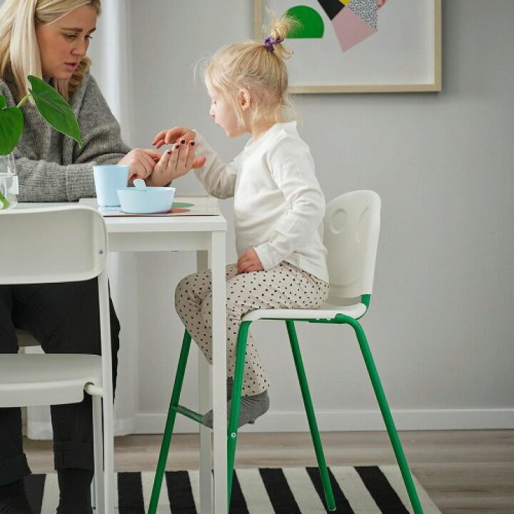 楽天市場】IKEA イケア 子ども用チェア ホワイト グリーン m10589400 