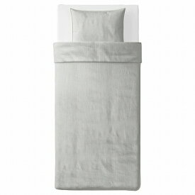 【あす楽】IKEA イケア 掛け布団カバー＆枕カバー グレー ストライプ シングル 150x200cm n10423259 BERGPALM ベリパルム 寝具カバーセット おしゃれ シンプル 北欧 かわいい ベッド