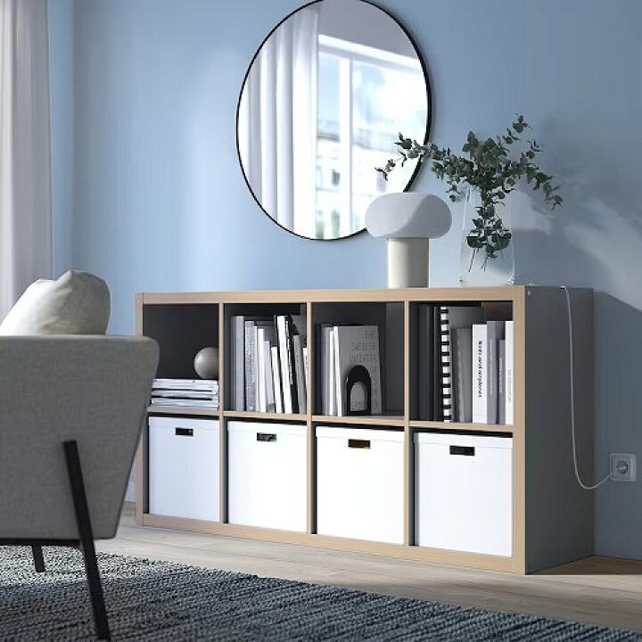楽天市場】IKEA イケア シェルフユニット グレー 木目調 77x147cm 