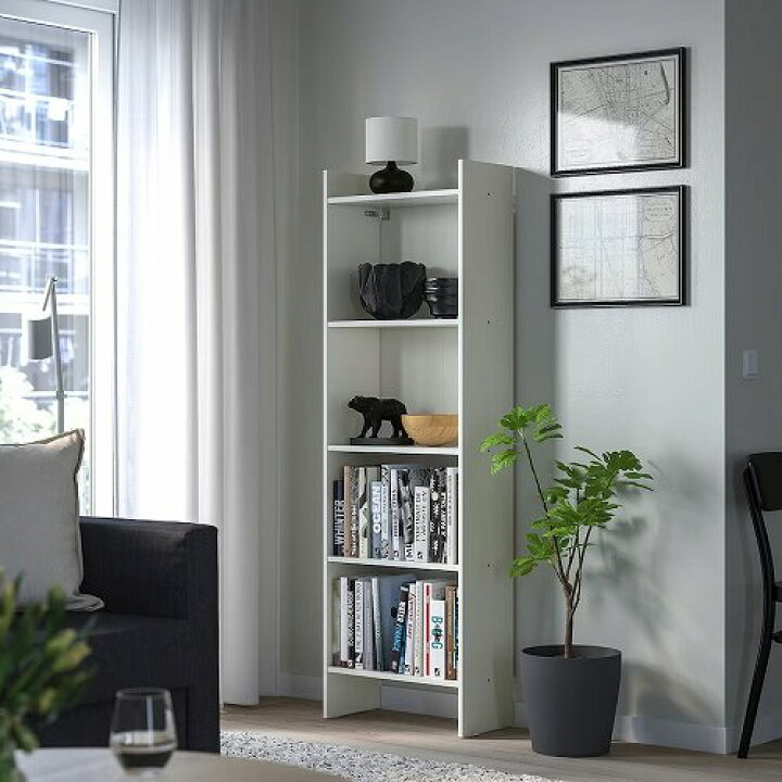 楽天市場】IKEA イケア 本棚 ホワイト 50x25x160cm big10483880 