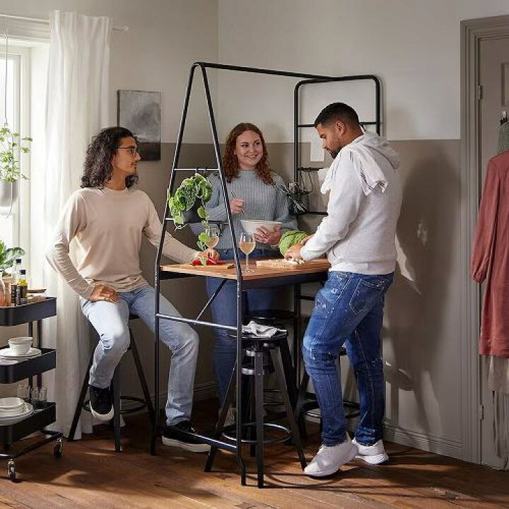 楽天市場】IKEA イケア テーブル はしご収納付き ブラック 黒  