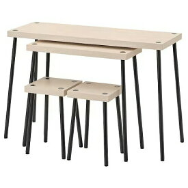 IKEA イケア ネストテーブル スツール付き 4点セット ブラック 黒 バーチ調 big10514382 FRIDNAS フリードネス インテリア 家具 テーブル 机 ダイニングテーブル おしゃれ シンプル 北欧 かわいい