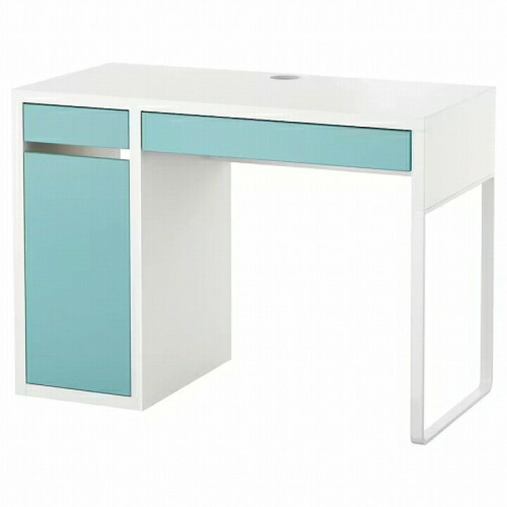 楽天市場】IKEA イケア デスク ホワイト ライトターコイズ 105x50cm 