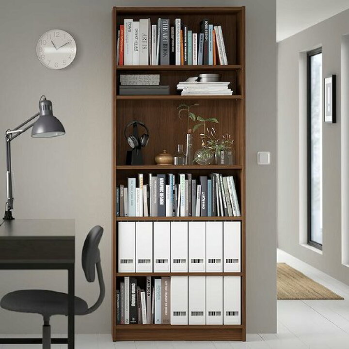楽天市場】IKEA イケア 本棚 ブラウン ウォールナット調 80x28x202cm 