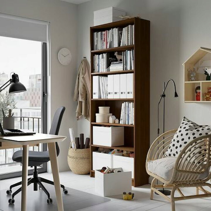 楽天市場】IKEA イケア 本棚 ブラウン ウォールナット調 80x28x202cm 