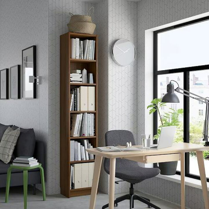 楽天市場】IKEA イケア 本棚 ブラウン ウォールナット調 40x28x202cm 
