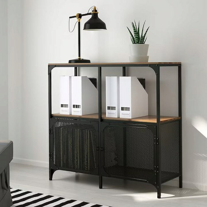 楽天市場】IKEA イケア シェルフユニット ブラック 100x95cm 