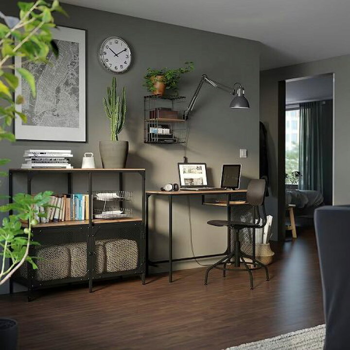 楽天市場】IKEA イケア シェルフユニット ブラック 100x95cm 
