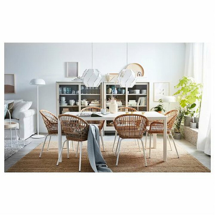 楽天市場】IKEA イケア チェア アームレスト付 籐 ホワイト 白 