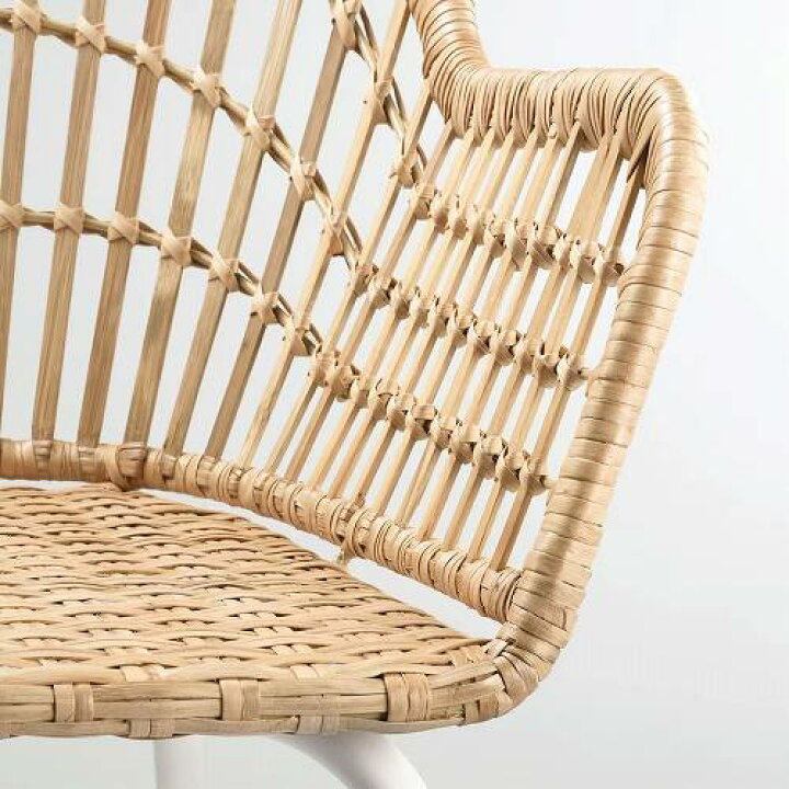 楽天市場】IKEA イケア チェア アームレスト付 籐 ホワイト 白 