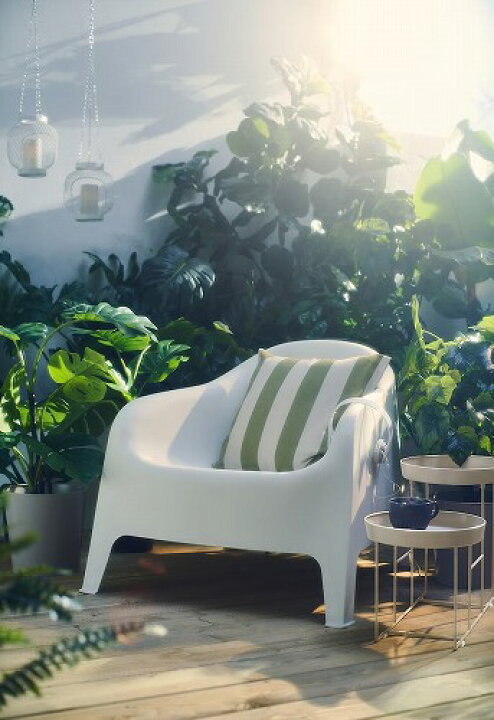 楽天市場】IKEA イケア アームチェア 屋外用 ホワイト big50234186 