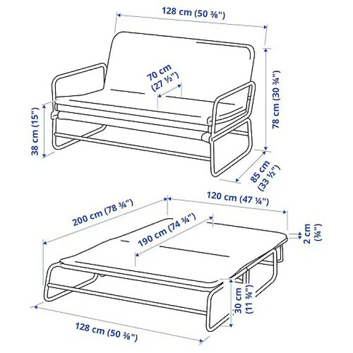 楽天市場】IKEA イケア ソファベッド クニーサ ダークグレー ブラック 