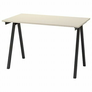 【セット商品】IKEA イケア デスク ベージュ チャコール 120x70cm big89429569 TROTTEN トロッテン インテリア オフィス家具 机 ワークデスク テーブル おしゃれ シンプル 北欧 かわいい