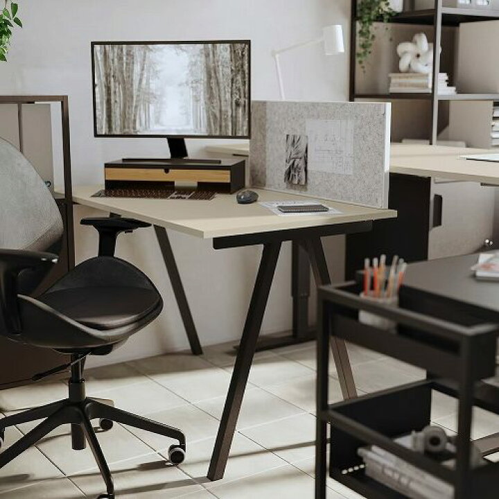 楽天市場】【セット商品】IKEA イケア デスク ベージュ チャコール 