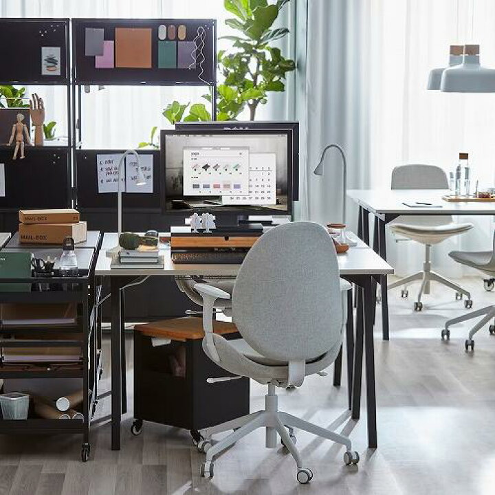楽天市場】【セット商品】IKEA イケア デスク ベージュ チャコール 
