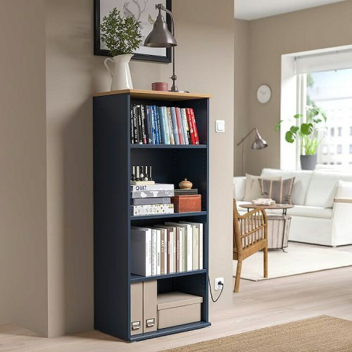楽天市場】IKEA イケア 本棚 ブラックブルー 60x140cm big90520355 