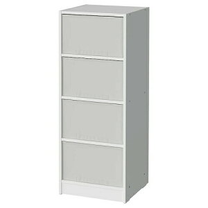 IKEA イケア 収納ユニット ボックス4個付き ホワイト ライトグレー 40x104cm big30559826 BRUKSVARA ブルクスヴァーラ インテリア 収納家具 タンス チェスト おしゃれ シンプル 北欧 かわいい