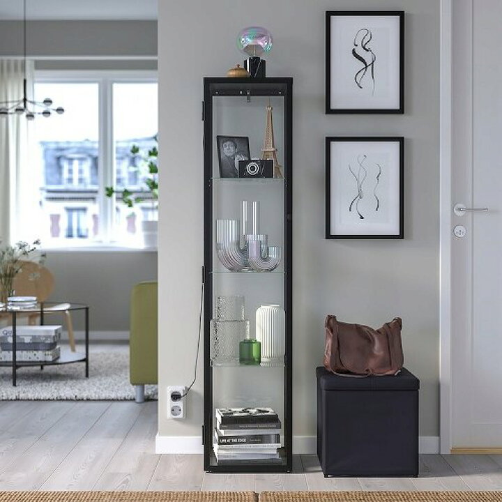 楽天市場】IKEA イケア コレクションケース ブラック 35x32x151cm 