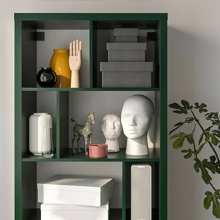 楽天市場】IKEA イケア シェルフユニット ダークグリーン 147x77cm 