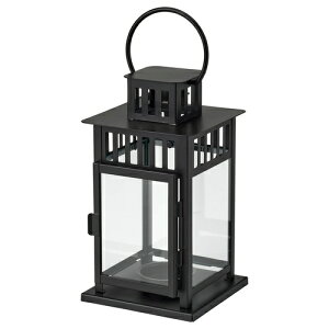 IKEA イケア ティーライト用ランタン 室内/屋外用 ブラック 20 cm m30608855 BORRBY ボッルビー