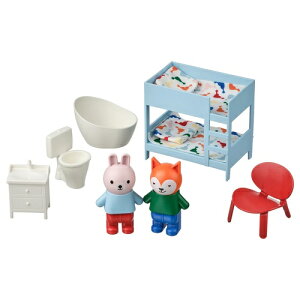 IKEA イケア ミニチュア家具&フィギュア ベッドルーム/バスルーム マルチカラー m40597494 HUSET フーセット