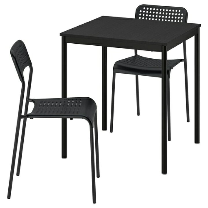 楽天市場】IKEA イケア テーブル＆チェア2脚 ブラック ブラック 