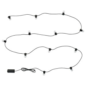 IKEA �C�P�A LED���C�g�`�F�[�� �S12�� ���O�p/�d�r�� �u���b�N m60611521 UTSUND �E�[�g�X���h