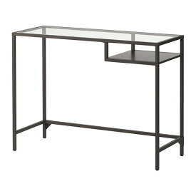 【あす楽】IKEA イケア ラップトップテーブル ガラス ブラックブラウン 黒 茶 100x36cm a60221353 VITTSJO ヴィットショー パソコンデスク おしゃれ シンプル 北欧 かわいい 家具