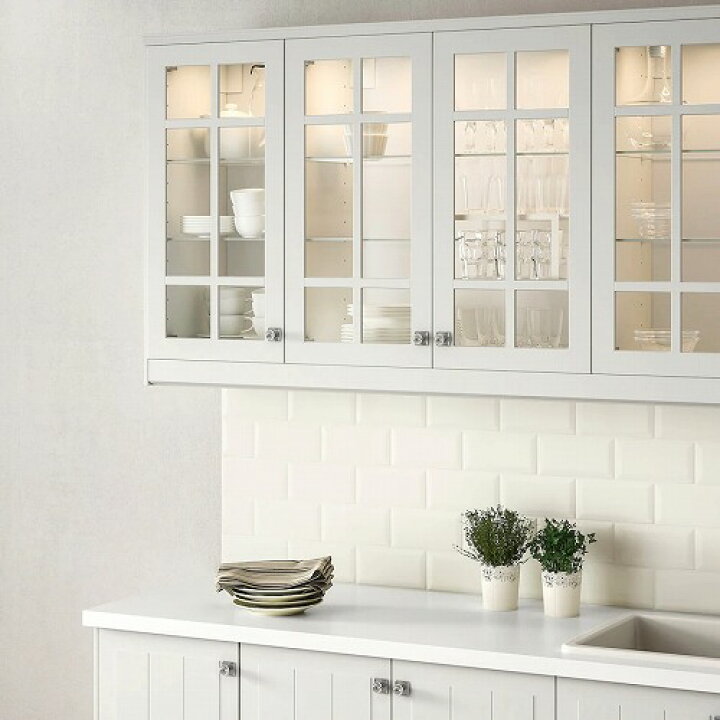 楽天市場】IKEA イケア ガラス扉 ホワイト 30x60cm m90451818 STENSUND 