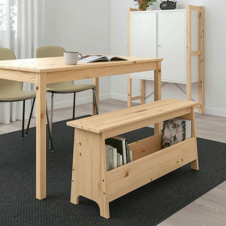 楽天市場】IKEA イケア ベンチ 収納付き パイン材 100cm m20501317 