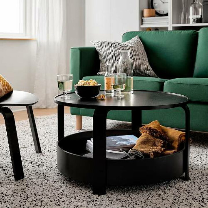 楽天市場】IKEA イケア コーヒーテーブル ブラック 70cm m10500356 