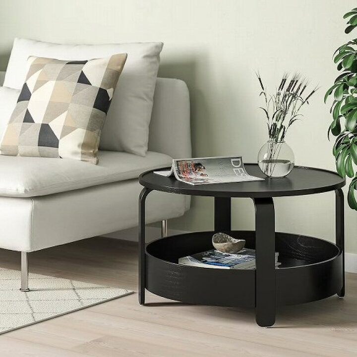 楽天市場】IKEA イケア コーヒーテーブル ブラック 70cm m10500356 
