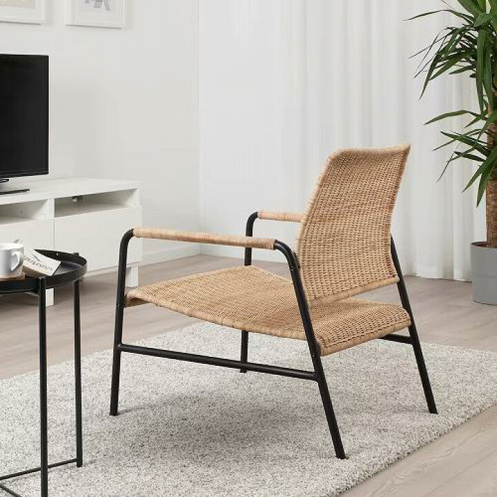 楽天市場】IKEA イケア パーソナルチェア 籐 チャコール m20442969 