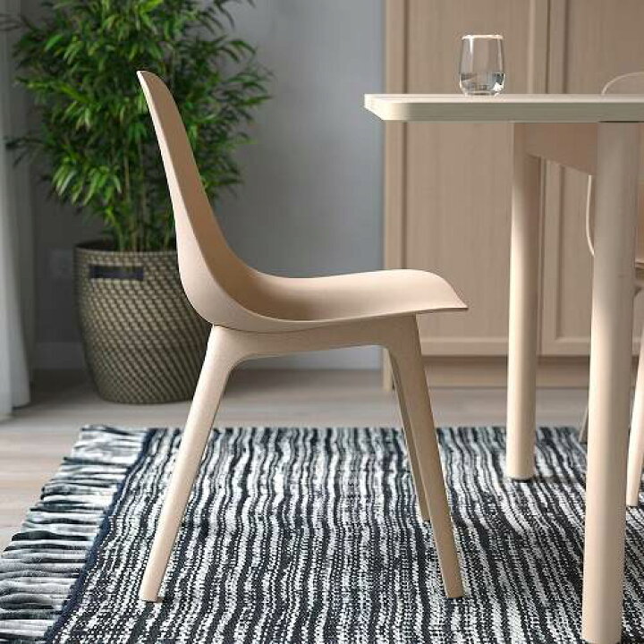 IKEA ダイニングチェアODGER オドゲル ベージュホワイト