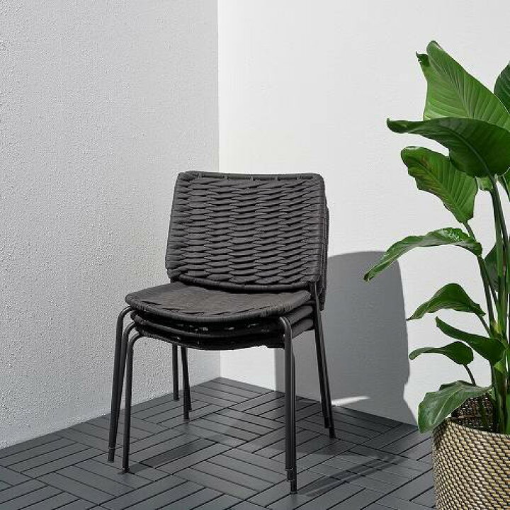 楽天市場】IKEA イケア チェア 室内 屋外用 ダークグレー ブラック 黒 