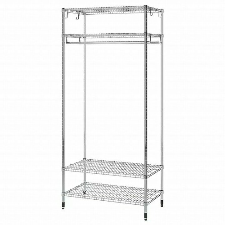 楽天市場】IKEA イケア シェルフユニット ハンガーレール付き 亜鉛 