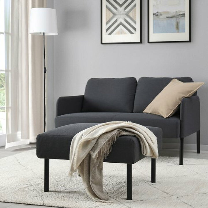 楽天市場】IKEA イケア オットマン クニーサ ダークグレー m10595934 
