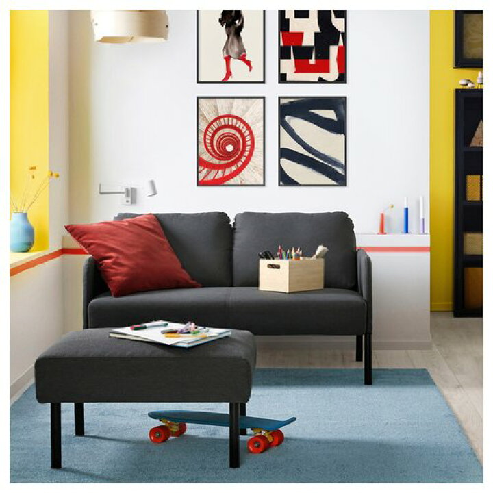 楽天市場】IKEA イケア オットマン クニーサ ダークグレー m10595934 