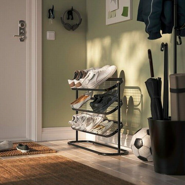 楽天市場】IKEA イケア シューズラック ブラック 76x24x59cm m70585885 